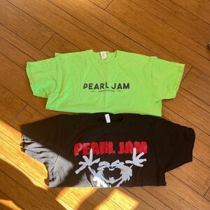 Pearl Jam Short Sleeve Tees - Neon Green and Black